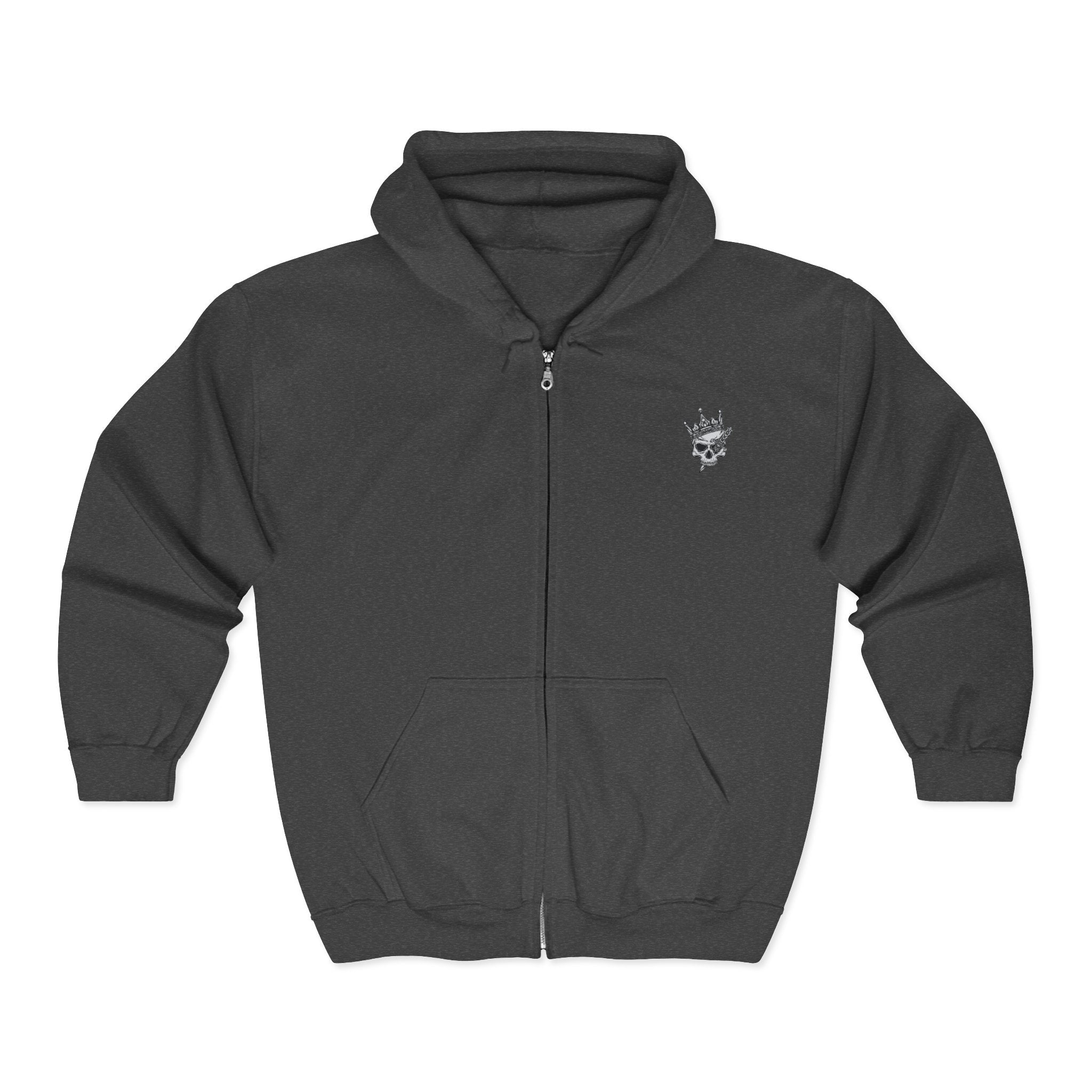 The King Skull Crown hoodie | Full Zip Sweatshirt, Back Logo