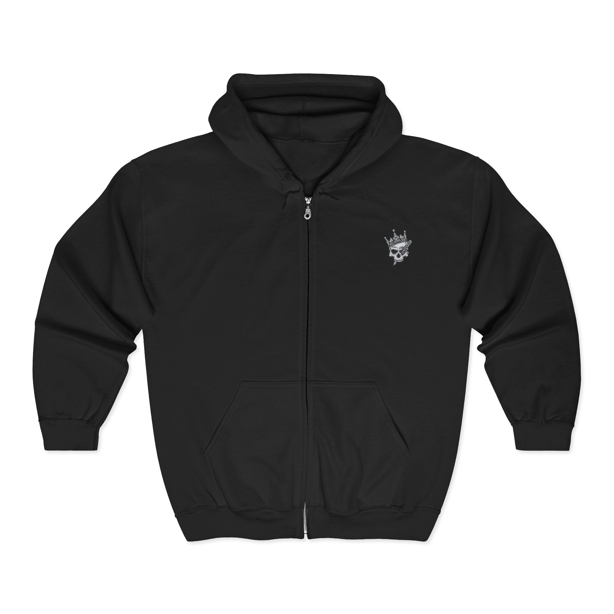 The King Skull Crown hoodie | Full Zip Sweatshirt, Back Logo