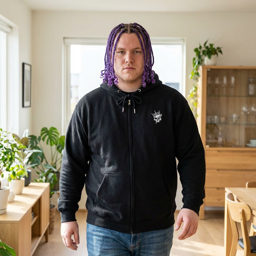 The King Skull Crown hoodie | Full Zip Sweatshirt, Back Logo