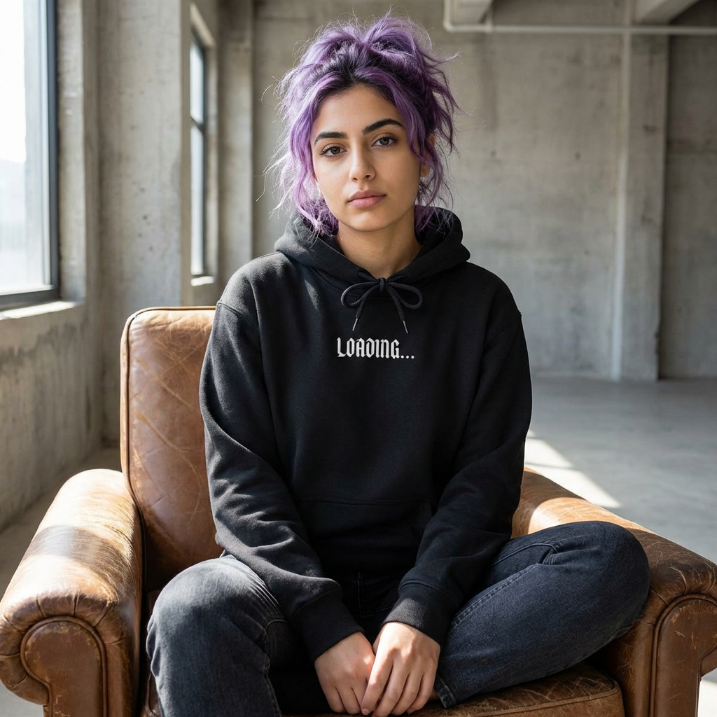 Sarcasm Loading Hoodie — "Sarcasm Loading... Please Wait" Graphic Fleece Hoodie