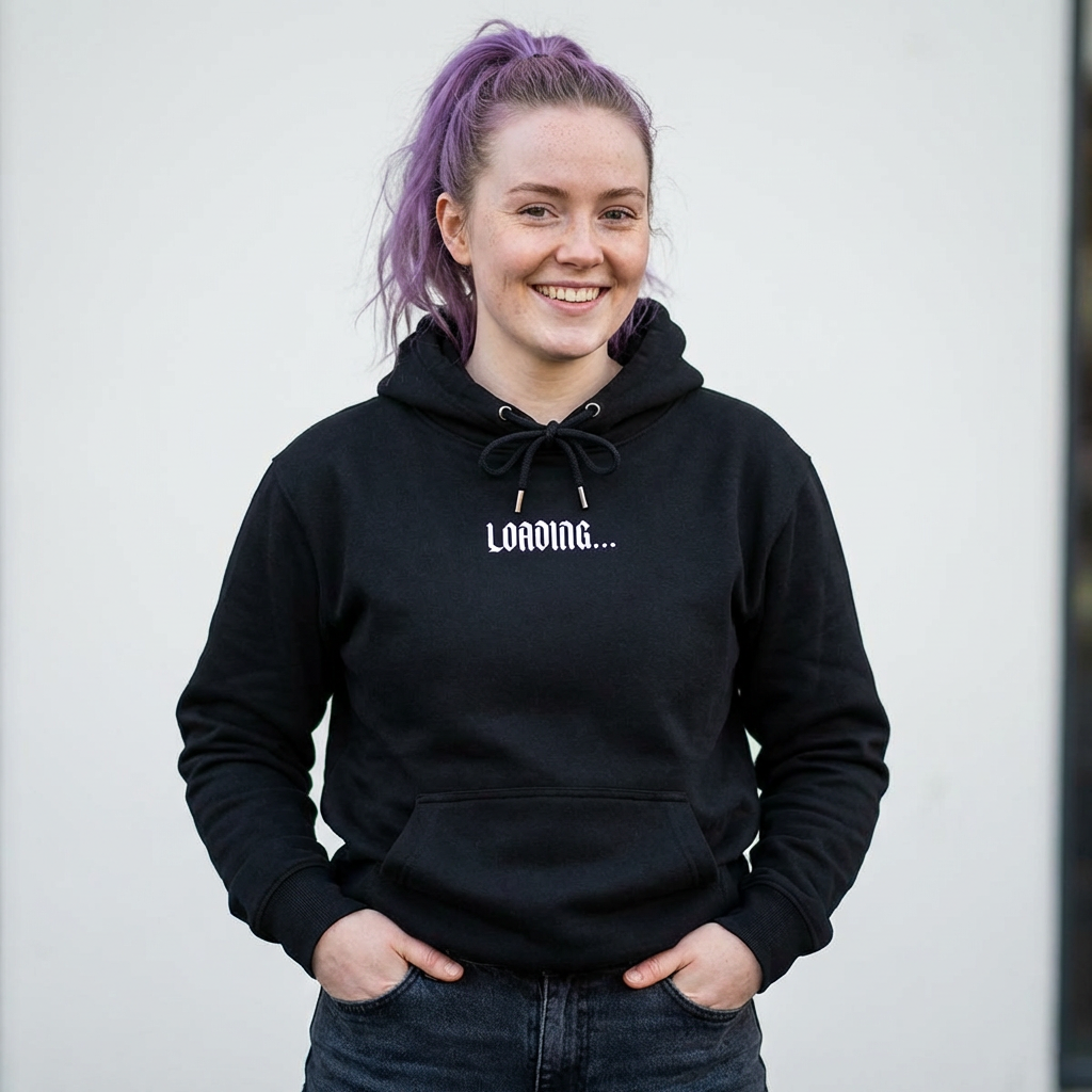 Sarcasm Loading Hoodie — "Sarcasm Loading... Please Wait" Graphic Fleece Hoodie