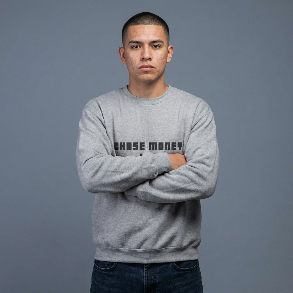 Chase Money Not bitc* hes Sweatshirt | Typography Crewneck, Streetwear Quote
